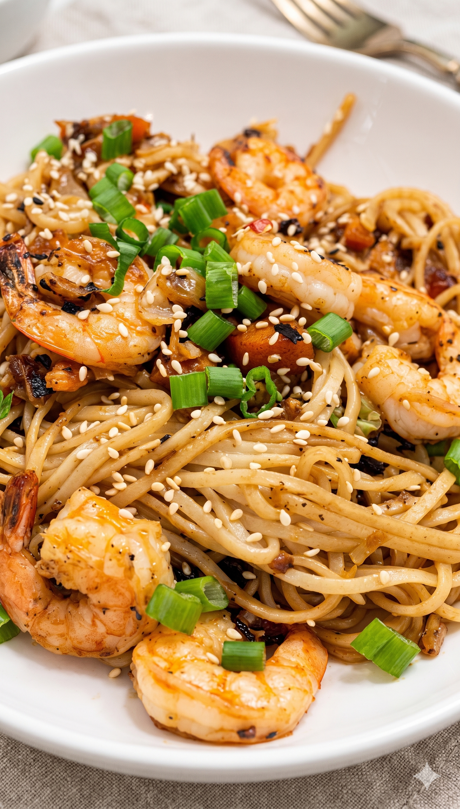 Shrimp Lo Mein Stir Fry on the Griddle